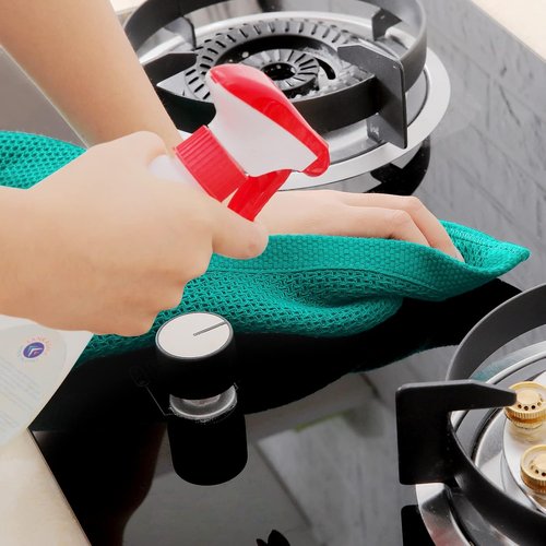 Homaxy 100% Cotton Waffle Weave Kitchen Dish Towels - Ultra Soft & Absorbent | 13 x 28 Inches, 4-Pack, Teal