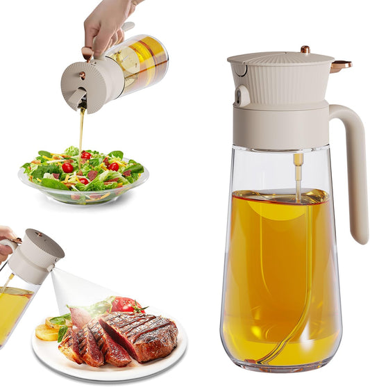 Olive Oil Sprayer by [Brand Name] - 19.6oz Glass Dispenser with Mist & Precision Pour | Ideal for BBQ, Salad, Baking