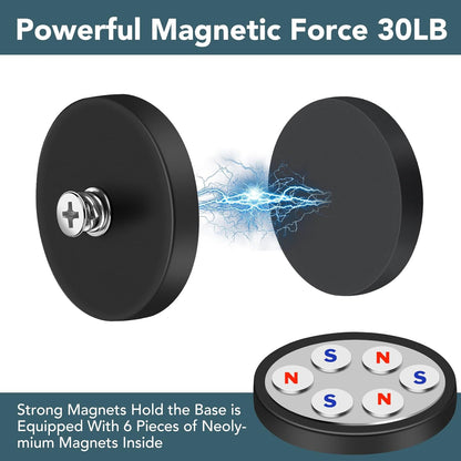 DIYMAG 4Pcs Neodymium Mounting Magnets - 30LBS Adhesive Power with M5 Threaded Studs | Anti-Scratch, 1.69 Inch