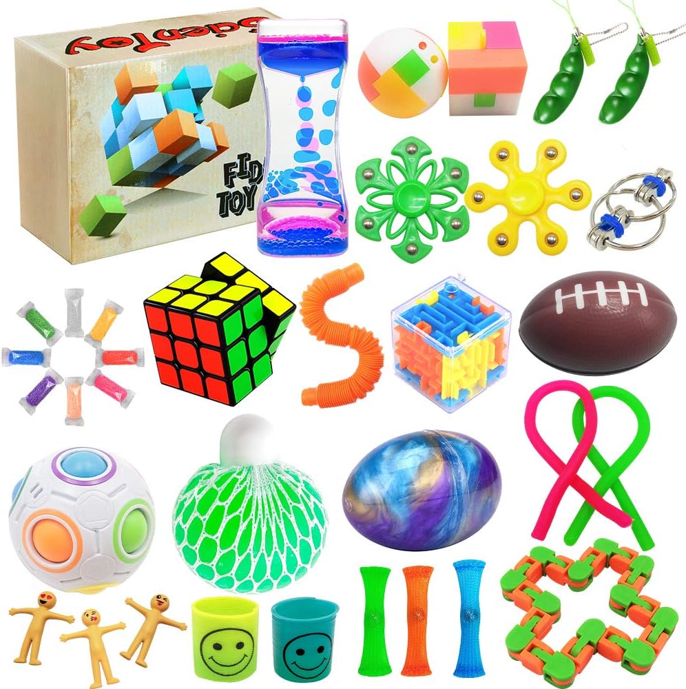 Scientoy Fidget Toy Set - 35 Pcs Sensory Toys for Stress Relief | Ideal for ADD, OCD, Autism & Anxiety