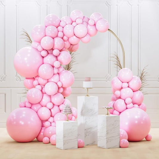 PartyWoo Baby Pink Balloons - 128-Piece Arch Kit with Various Sizes for Baby Showers & Parties