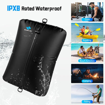 Zurligi Travel Vacuum Bags - IPX8 Waterproof Compression Bags with Mini Pump | 39L, 2-Pack, Black