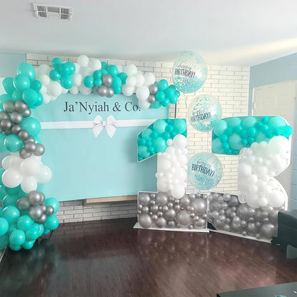 PartyWoo Teal Balloons - 100pcs 12 Inch Turquoise Latex Balloons for Baby Showers & Celebrations