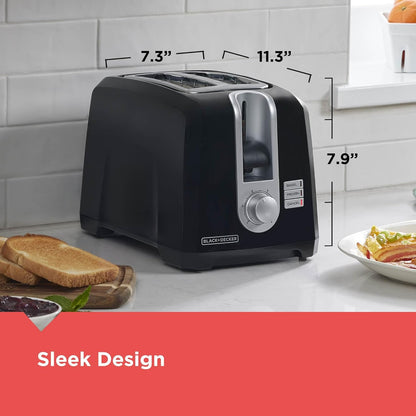 Skiennix 2-Slice Extra Wide Slot Toaster - Perfect for Bagels & Thick Bread | Stainless Steel Finish