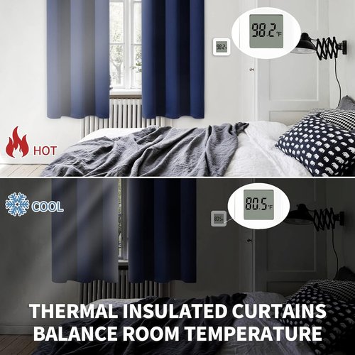 BGment Blackout Curtains - Navy Blue Room Darkening Thermal Insulated Drapes | 63 Inch, Set of 2 Panels