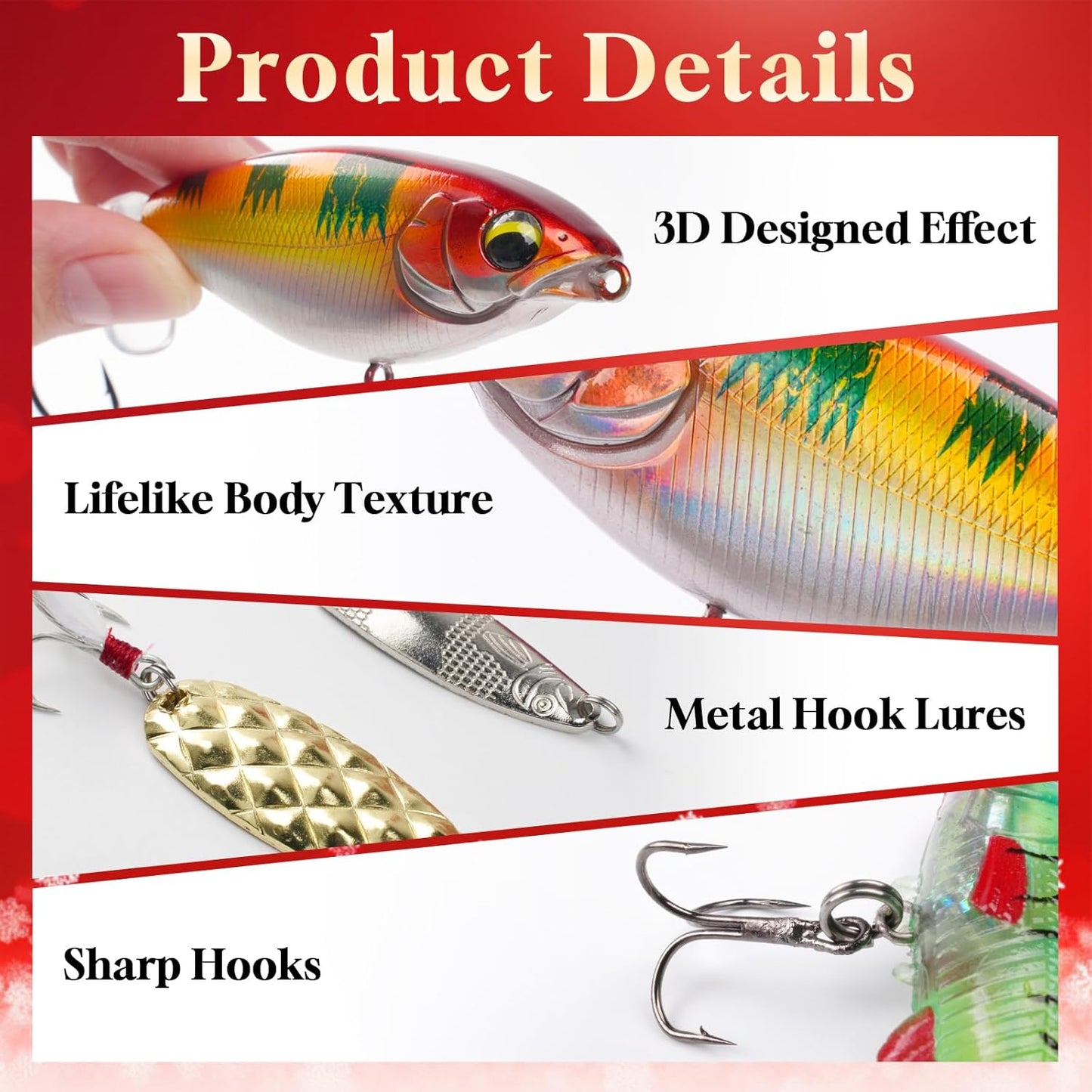 Advent Calendar 2025 Fishing Lure Set - 24 Soft & Hard Fishing Lures for Freshwater & Saltwater | Perfect Gifts for Men