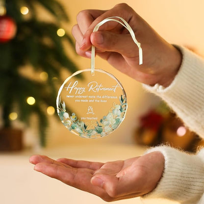 Mr & Mrs Crystal Glass Ornament 2026 - Just Married Wedding Gift 3.15" Ball, Gift Box, Lanyard