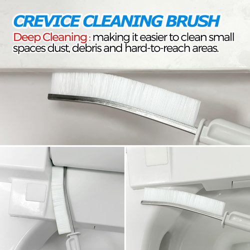 FORASTO 3 in 1 Toilet Brush and Plunger Set,Toilet Bowl Brush Plunger Set,Toilet Brush Plunger Combo,Cleaning Brush,Cleaning Supplies, Crevice Cleaning Brush, Bathroom Cleaning Tools, Pearl White