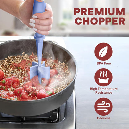 Skiennix Meat Chopper - Premium Heat Resistant Hamburger Grinder for Ground Beef | Purple