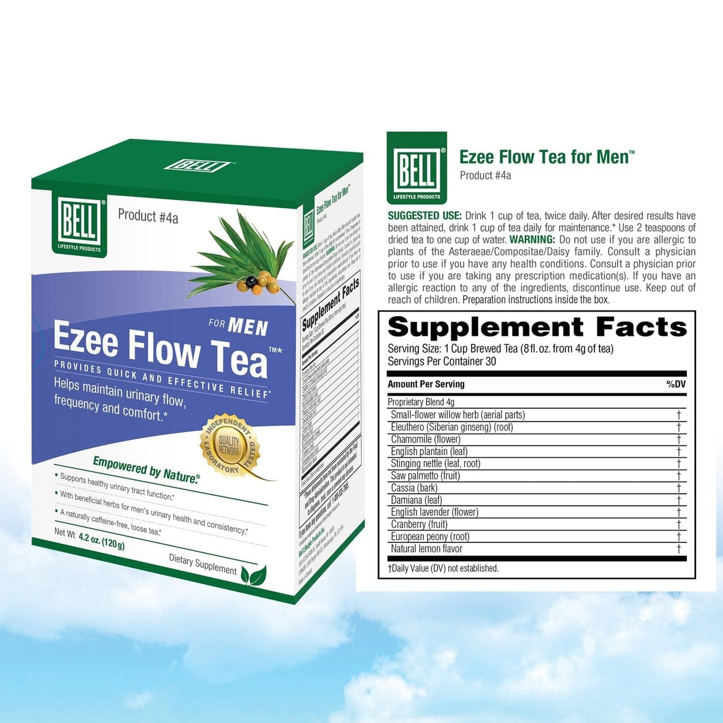 Bell Ezee Flow Urinary Support Tea for Men -A Natural Solution - Helps Ease The Flow and Normalize Urinary Frequency Without The Burning and Dribbling