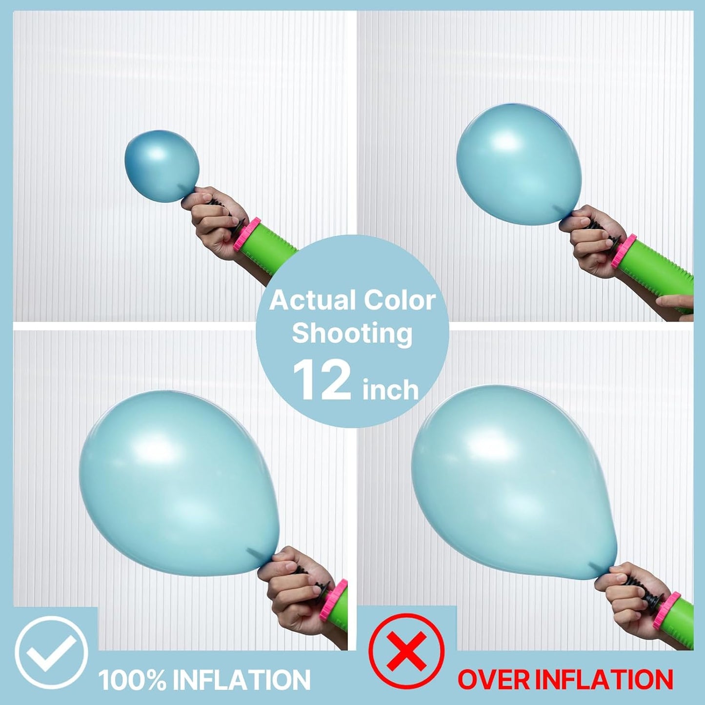 PartyWoo Pearl Teal Balloons - 50 Pcs 12 Inch Aqua Blue & Dark Teal for Graduation & Parties