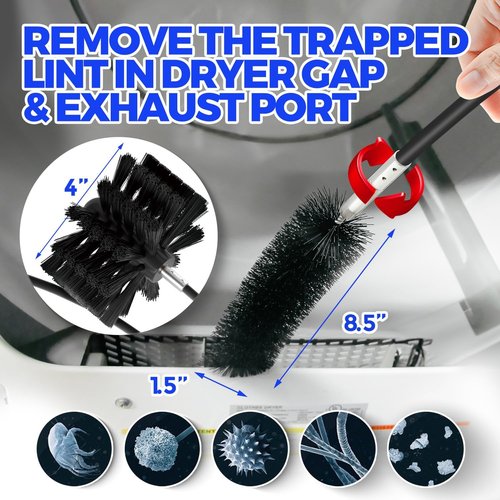 Holikme 40 Feet Dryer Vent Cleaner Kit - Flexible Lint Brush with Drill Attachment for Easy Cleaning