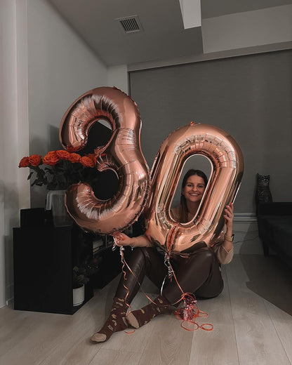 Rose Gold Number Balloons by [Brand Name] - 40 Inch 0 Balloon for Birthday Party Decorations | Perfect for All Ages