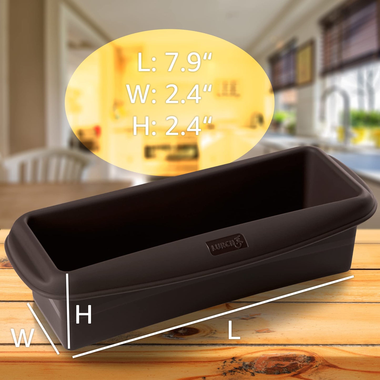 LURCH Germany Flexiform Silicone Bread and Loaf Pan | Non-Stick Silicone Baking Mold for Homemade Cakes, Breads, Meatloaf and Dessert - (7.9" x 2.4" x 2.4")