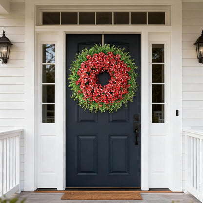 Starry Sky Morning Glory Wreath by [Brand Name] - 26" Faux Eucalyptus & Flower Decor for Spring/Summer