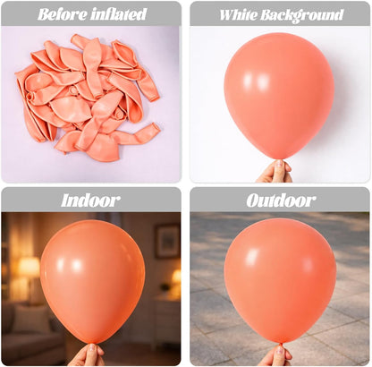 Voircoloria Peach Balloons - 12-Inch Pastel Orange Latex Balloons | 66-Pack for Weddings & Parties