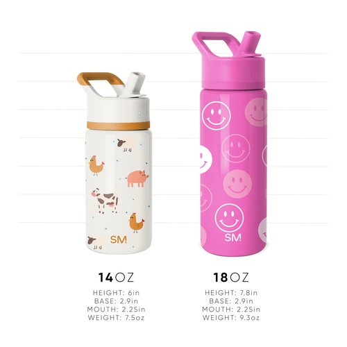 Simple Modern Kids Summit Water Bottle with Straw Lid | 14oz Stainless Steel Cup Insulated Tumbler for Toddlers, School | Confetti