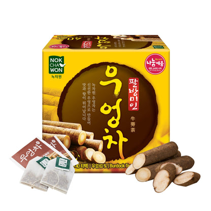 [Nokchawon] Burdock Root Tea, Burdock Iced Tea, Cold Brew Tea, Pure Ingredient Herbal Tea from Korea, 40 Count Tea Bags, 1.69oz(48g)