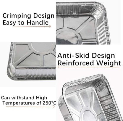 Ailelan Aluminum Foil Pans - 8x8 Disposable Cooking & Storage Pans | 50-Pack for Easy Food Prep
