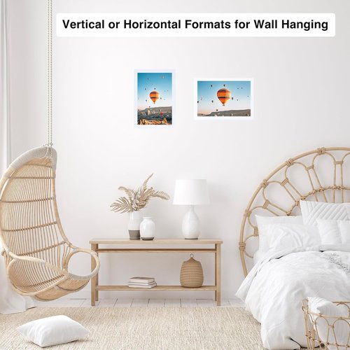 JCJMY 8x13 Picture Frame - White Wall Hanging & Tabletop Display | Shatter-Resistant Plexiglass
