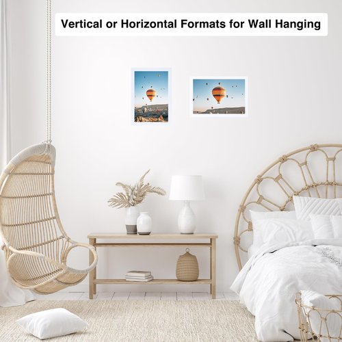 JCJMY 8x13 Picture Frame White for Wall Hanging or Tabletop, Wall Mounting Horizontally or Vertically, 8 x 13 Wall Gallery Poster Photo Frame with Shatter Resistant Plexiglass, White