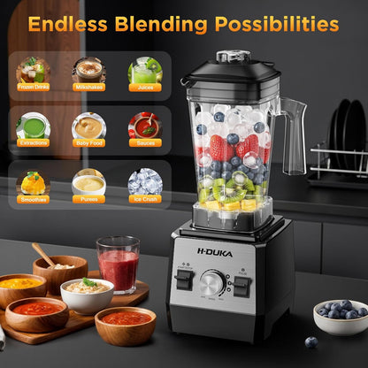 Skiennix Countertop Blender - 25000 RPM Powerful Smoothie Maker with 64oz Pitcher | Self-Cleaning, Ice Crushing, Silver Black