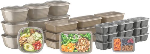 Bentgo Prep 60-Piece Meal Prep Kit - Reusable BPA-Free Food Containers & Trays | Microwave & Dishwasher Safe
