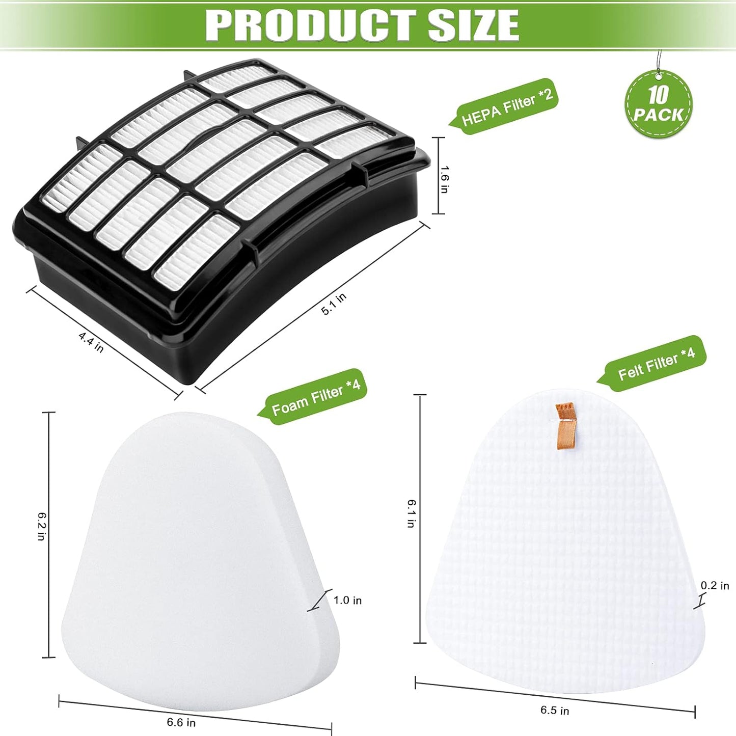 Shark Navigator Lift-Away Deluxe Filter Set - 2 HEPA & 4 Foam/Felt Replacement Filters | Compatible with ZU503AMZ, NV360, NV352, NV370, NV358, NV355, NV351, NV356E, UV540, NV350