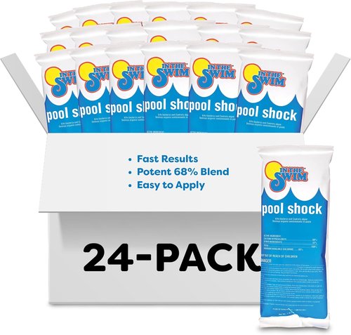 In The Swim Pool Shock - 68% Cal-Hypo Granular Sanitizer for Crystal Clear Water - 24 x 1 lb Pack