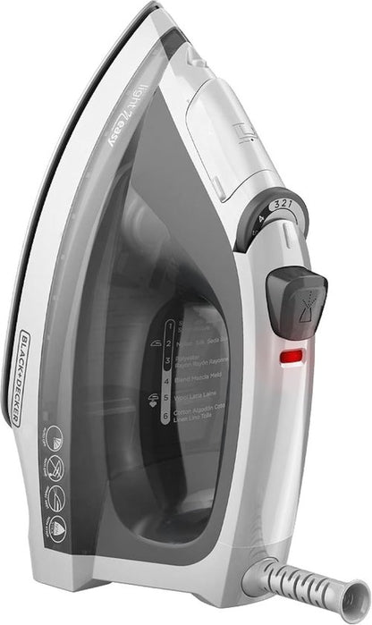 BLACK+DECKER Compact Steam Iron - Stainless Steel Soleplate, Spray Mist, Anti-Drip, Auto Shutoff | IR1020S