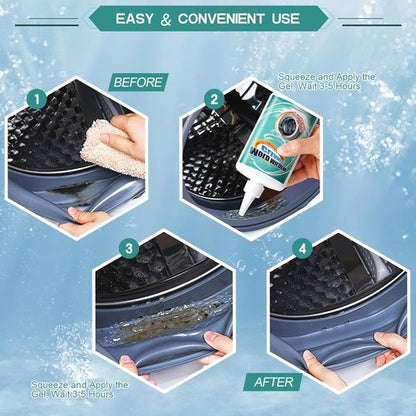 HIHWEM Mold Stain Remover Gel - Effective Washing Machine Seal Cleaner for Tiles & Grout | 10 Oz
