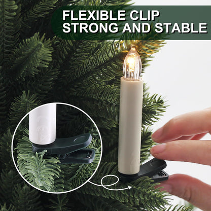 **Regine Switzerland Flameless LED Clip Candles - Battery Operated with Remote Timer | 10-Pack for Holiday Décor**
