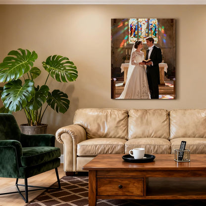 WFENJEW Custom Canvas Prints - Personalized Wall Art for Bedroom, Living Room, Wedding & Family (6" L x 8" W)