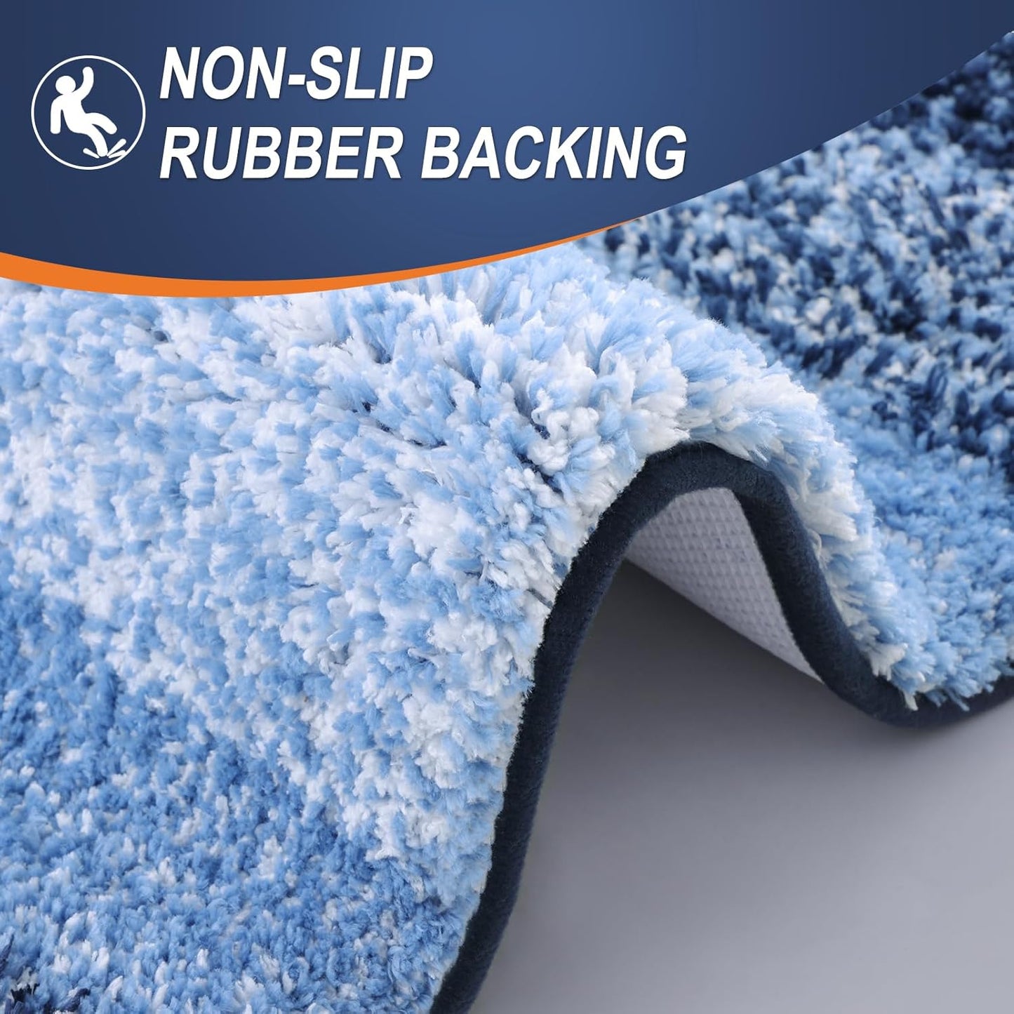 OLANLY Bathroom Runner Rug - Extra Soft Microfiber, Quick Dry, Machine Washable | 59x20, Navy