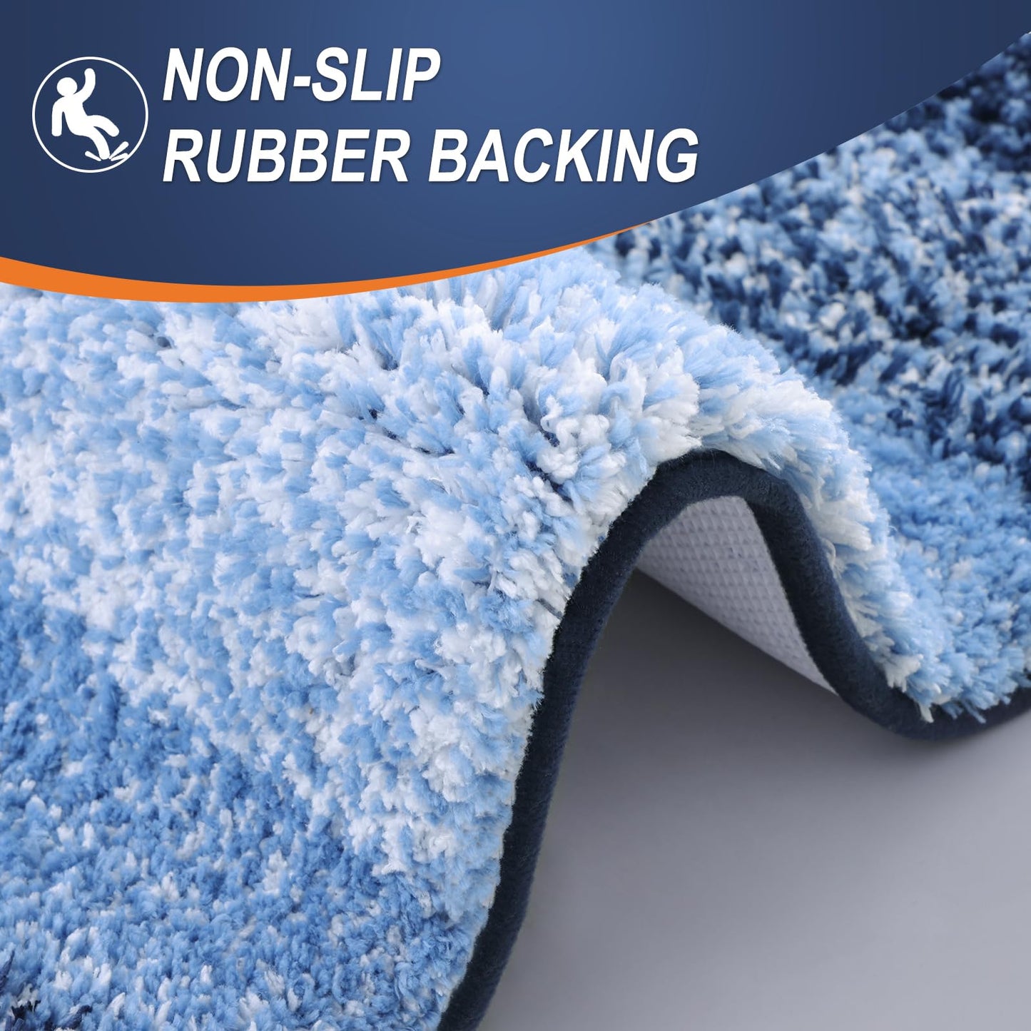 OLANLY Bathroom Runner Rugs Mat 70x24, Extra Soft Absorbent Microfiber Bath Rugs, Rubber Backing, Quick Dry, Washable Long Bath Mats for Bathroom Floor, Tub and Shower, Home Decor Accessories, Navy