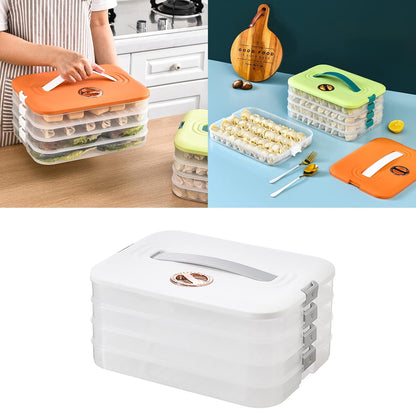 Skiennix 4-Layer Food Storage Containers - Stackable Dumpling Box with Good Sealing | Durable Design