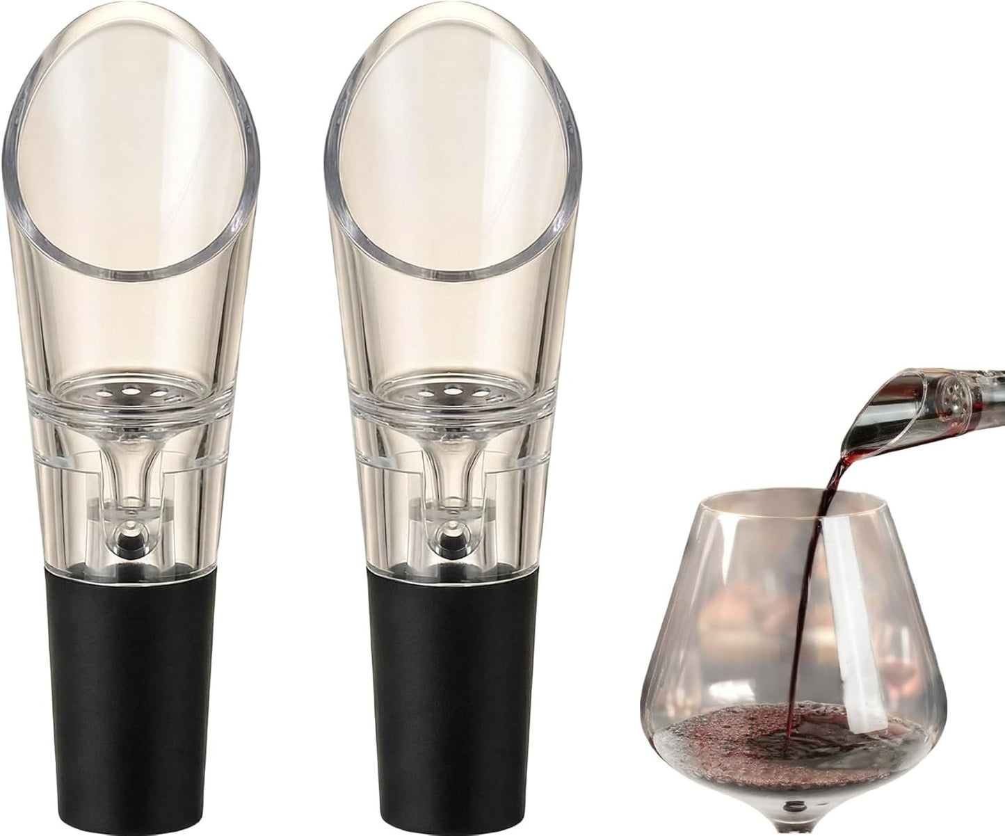 Wine Accessory With Aerator Pourer (2-pack),Premium Decanter Spout With Filter,Improve Taste and Smell Immediately,Perfect Wine Gift(2PCS)