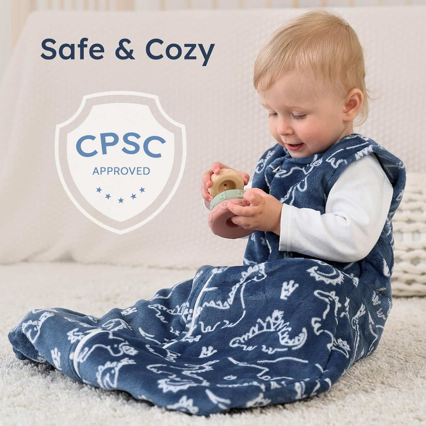 Yoofoss Baby Sleep Sack - 1.5 Tog Fleece Wearable Blanket with 2-Way Zipper | 0-6 Months, Soft & Warm