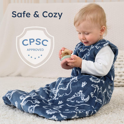 Yoofoss Baby Sleep Sack - 1.5 Tog Fleece Wearable Blanket with 2-Way Zipper | 0-6 Months, Soft & Warm