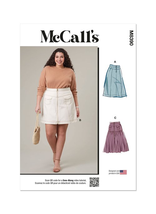 McCall's Women's Skirts Sewing Pattern Packet, Design Code M8390, Sizes 30W-32W-34W-36W-38W