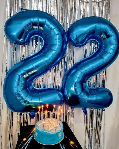 40 Inch Dark Blue Number Balloon by [Brand Name] - Perfect 18th Birthday & Wedding Celebration Decoration