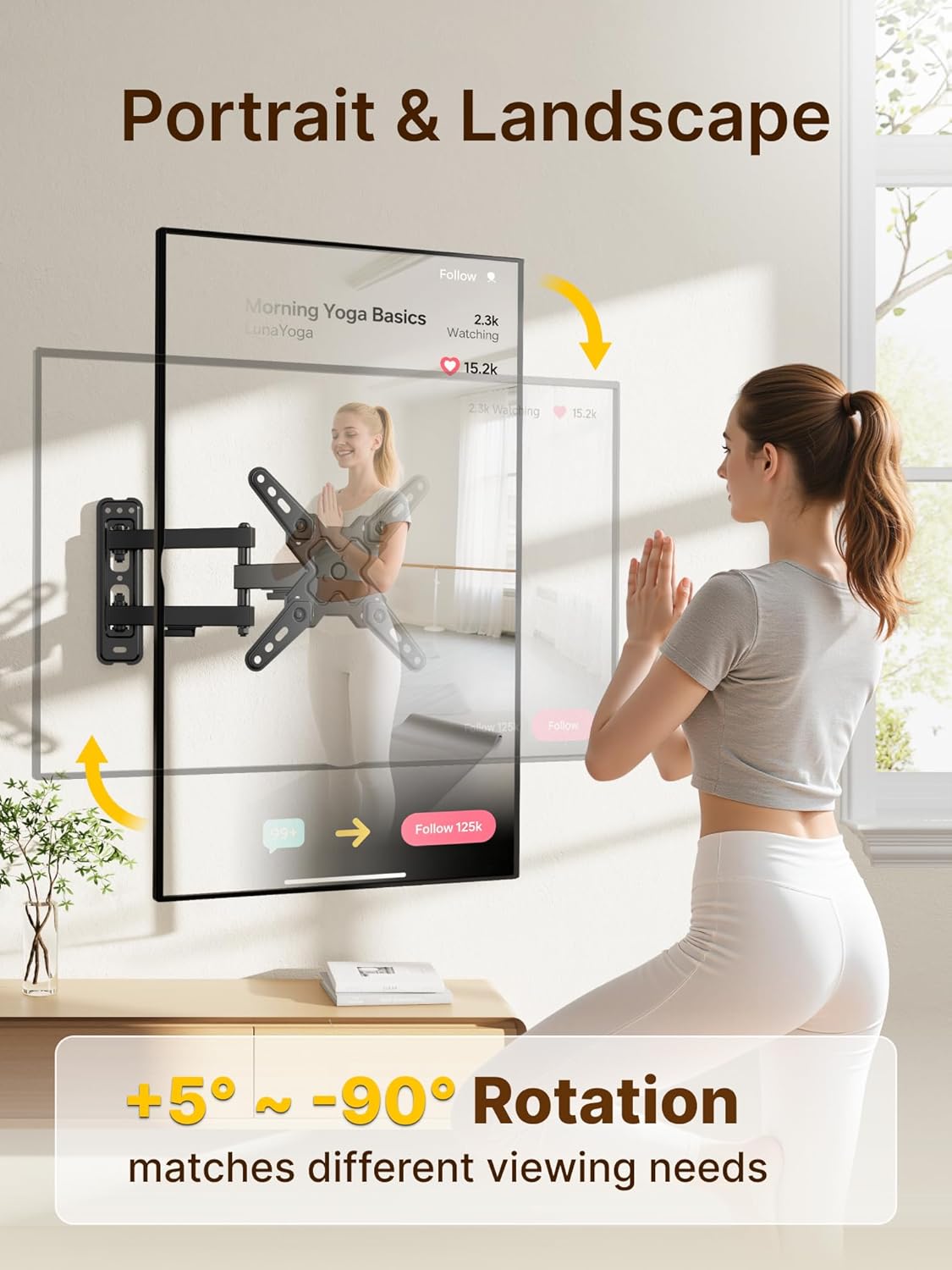 monTEK Full Motion TV Wall Mount Bracket - Swivel & Tilt for 13-43 Inch LED LCD TVs | Max VESA 200x200mm, 44lbs Capacity