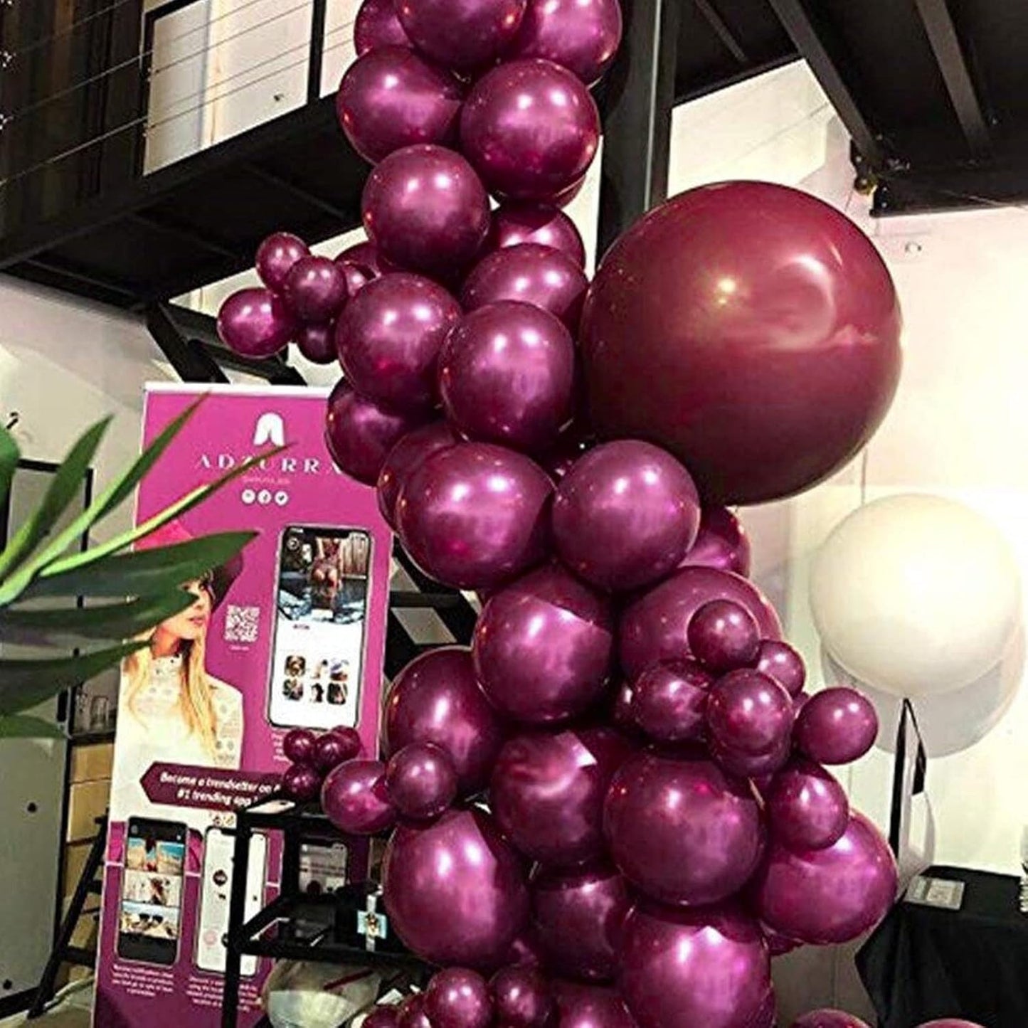 PartyWoo Metallic Hot Pink Balloons - 50 Pcs 12 Inch Latex Helium Balloons for Celebrations