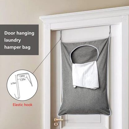 ANSTROUT XL Hanging Laundry Hamper, Extra Large Tear-resistance Door Hamper with 2 Types Hooks for Dirty Clothes, Save Bathroom Space Hanging Laundry Bag (36.5x 22 Inch,Grey)