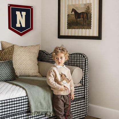 N Pennant Flag Personalized Baby Gifts for Toddler Boys Room Decor - N Variation