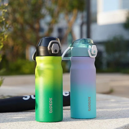 BJPKPK Stainless Steel Insulated Water Bottle - 18oz Reusable Thermal Flask with Straw Lid | Purple