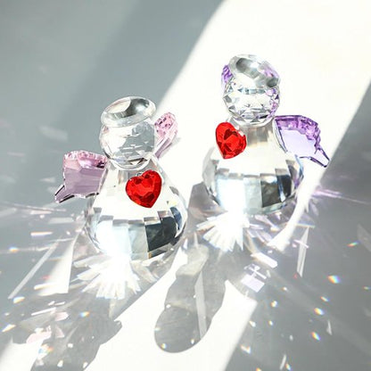 HDCRYSTALGIFTS Crystal Guardian Angel Figurines - 2.5'' Glass Ornaments for Valentine's Day Gifts