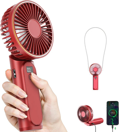 Skiennix Portable Handheld Fan - 4000mAh Battery, 6 Speed Settings, USB Rechargeable, Adjustable 180°