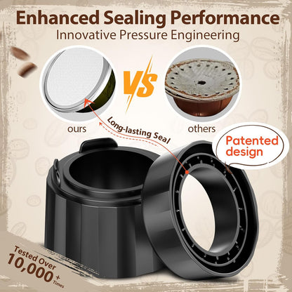 Nespresso Reusable Pods - Refillable Kit with 110 Aluminum Foil Lids & Accessories for Vertuo