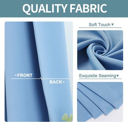ChrisDowa Room Darkening Curtains - Thermal Insulated Blackout Panels, Sky Blue | 108 Inches Long, 2-Panel Set